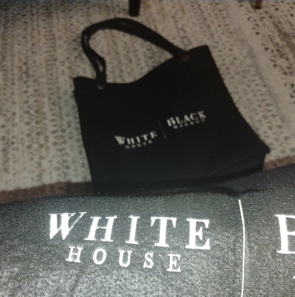 White House Black Market Black Tote Shopping Bags, Set Of 2 - Picture 5 of 7